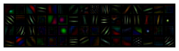 64 11x11 RGB images depicting oriented and coloured bars, blobs and edges